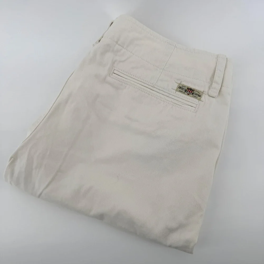Polo Jeans Co Ralph Lauren Chino Shorts Cotton Twill Cream Off White 36 Mens